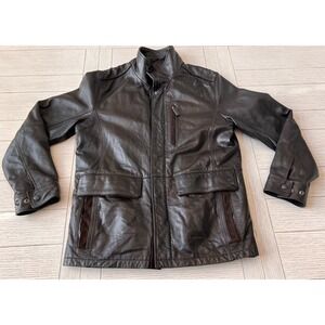 Daniel Cremieux chocolate brown lamb skin premium leather men's coat. Very soft.